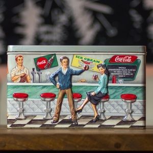 Vintage Coca-Cola Tin Box - Soda Fountain (1997)